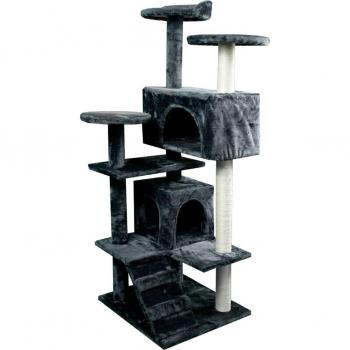 Árbol Rascador para Gatos Mobiclinic Tico Grande 5 Alturas 50x50x132 cm Gris Soporta 10 kg