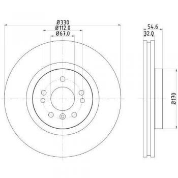 Disco de freno HELLA 8DD 355 128-581 Alta Carbono Recubierto para Mercedes-Benz Clase ML y Clase R