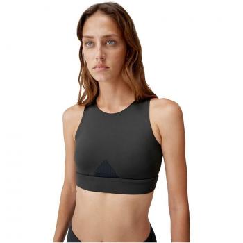 Top de mujer Zhao Negro de Born Living Yoga, características: tejido transpirable, diseño ajustado, sin mangas, cuello redondo, ideal para yoga y actividades deportivas