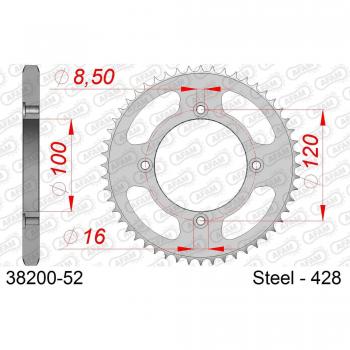 Corona de acero Afam 428 52 dientes para Beta RR 125 LC