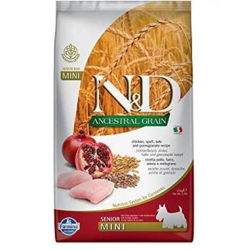 Farmina Natural & Delicious Ancestral Grain Chicken & Pomegranate Mini Senior Dog Food