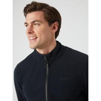 Borg Full Zip Fleece Jacket for Men - Black