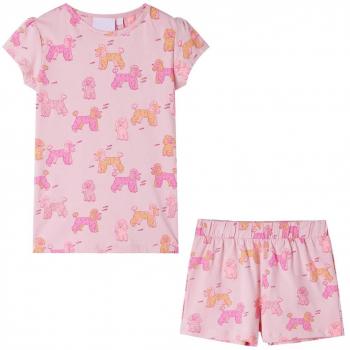 Pijama infantil de manga corta rosa claro 116