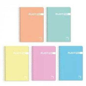 Cuaderno A4 Tapa Polipropileno Cuadriculado 4mm Colores Pastel Surtidos 80 Hojas 90g/m² Plastipac Pacsa