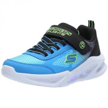 Zapatillas Skechers Meteor-Lights Krendox Negras y Azules para Niños con Luz LED, Talla 33