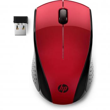 Ratón inalámbrico HP 220 (Rojo Ocaso) óptico ambidextro