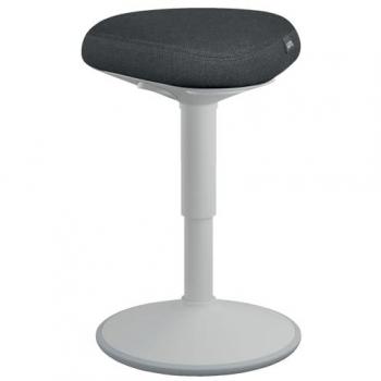Taburete Ergonómico Leitz Ergo Active con Asiento de Comodidad, Altura Ajustable 47-64 cm, Color Gris Claro, Soporta hasta 110 kg
