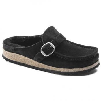 Ciabatta Birkenstock Buckley W con Shearling Negra para Mujer, Talla 38