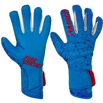 Reusch Pure Contact Ax2 - Guantes de Portero para Hombre, Hombre, Color Blanco, Azul, tamaño 10