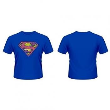 Camiseta Logo Gastado de Superman Azul talla XL