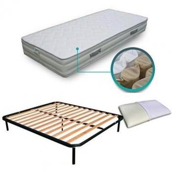 Kit Red a láminas Virgo, cojín de Memory, PLEIADI colchón ortopédico H24 cm a Muelles Independientes con banda de ventilación antiácaros matrimoniale 170x195
