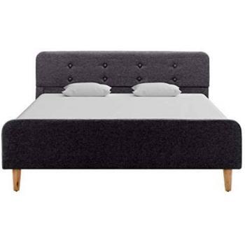 vidaXL Estructura de Cama Tela Somier Mobiliario de Hogar Casa Clásica Práctica Cómoda Moderna Robusta y Duradera Sin Colchón Gris Clara 120x200cm