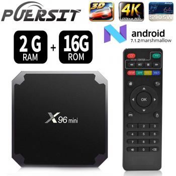 Android 7.1 RAM 2G+16G ROM TV Box X96 Mini Amlogic S905W Quad Core, 4K Ultra HD H.265,HDMI, WiFi Media Player Smart TV Box by Puersit