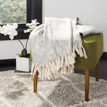 Safavieh jacqui metallic throw blanket greysilver