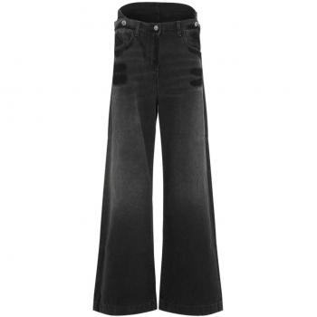 The Attico Women's Wide Washed Denim Jeans in Black | Size 26 | 248WCP190D075