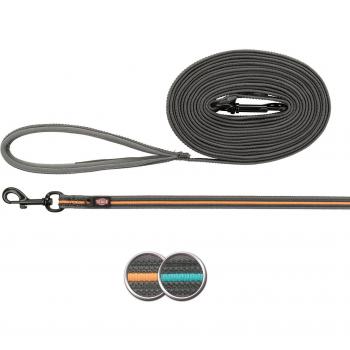 Correa de Rastreo Trixie Heim Engomada para Perros 10 m x 1,7 cm - Fusion Grafito y Naranja