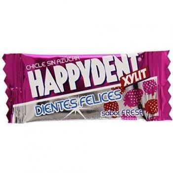 Happydent Fresa, Chicle Libre de Azúcar - Pack de 200 Unidades