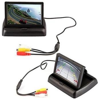 Dax-Hub 4.3 Foldable TFT Color LCD Car Reverse Rearview Monitor Screen;16:9 4.3inch Foldable Vehicle TFT Color LCD Screen Display Rearview Monitor for Parking Camera VCR DVD VCD