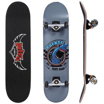 NACATIN Skateboard Completo para Adultos y Niños con Rotamiento 608 ABEC-9, 92A y 8 Capas de Madera de Arce Monopatin 80x20x11cm, Carga de 180 Kg para Principiantes y Profesionales Gris