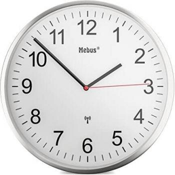 Reloj de mesa o pared Mebus 19411 con marco de aluminio y diseño clásico