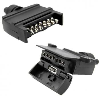 MagiDeal 1 Par 7pin 12v Enchufe Plano Conector de Luz de Remolque Macho Hembra