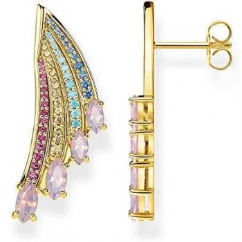 Pendientes multicolor de alas de colibrí en plata con baño de oro de 18K Thomas Sabo