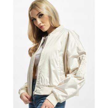 Urban Classics Women's Short Oversized Satin Bomber Jacket - Whitesand 2XL