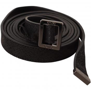 Costume National Black Leather Metal Buckle Waist Belt - 85 cm / 34 Inches