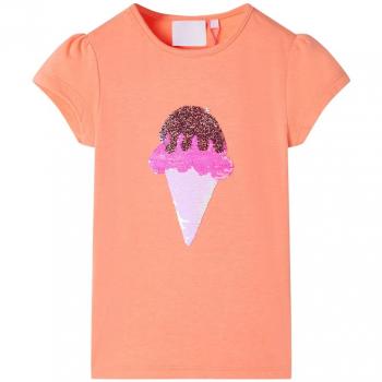 Camiseta infantil naranja neón 104