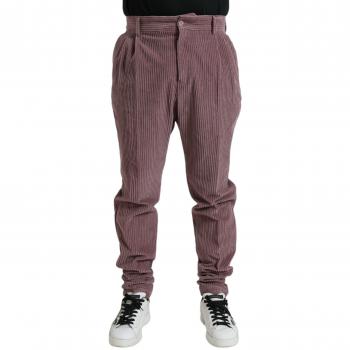 Dolce & Gabbana Purple Corduroy Cotton Stretch Skinny Pants - IT50 | L, Slim-fit Trousers, male, Purple, Size: L