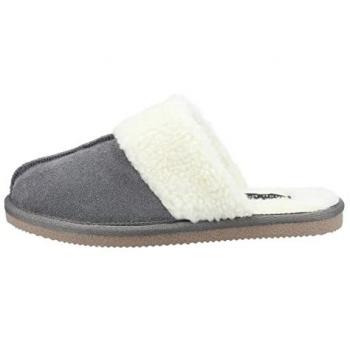 Hush Puppies Arianna Women's Grey Suede Memory Foam Slippers - Size UK 4