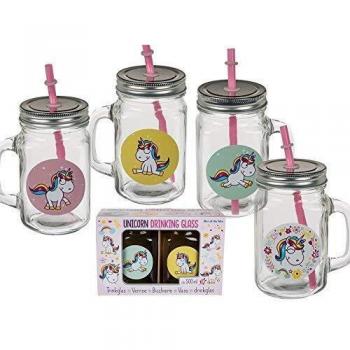 Set de Jarritas con Pajita Unicornio Junior Knows (Pack de 2)