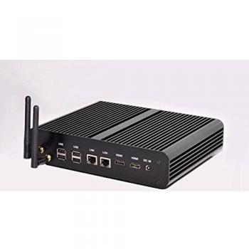 New Haswell i7 4510U with 16G DDR3 512G SSD Mini Box PC, HTPC, Fanless PC, Desktop PC Silent PC, Audiophile Hi-Fi with Rich IO: Dual HDMI Dual LAN SPDIF out USB3.0 WiFi, 4K, Black Aluminum Shell