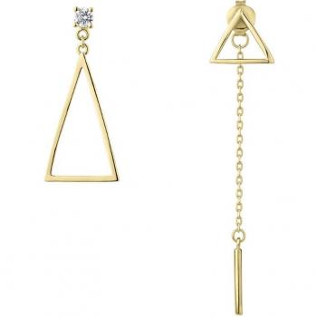 Ear Candy - Pendientes asimétricos Wang de plata bañados en oro 18k