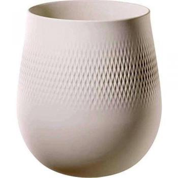 Villeroy & Boch Collier Blanc Vase Carré No. 1, 20.5x20.5x22.5 cm, Premium Porcelain, White