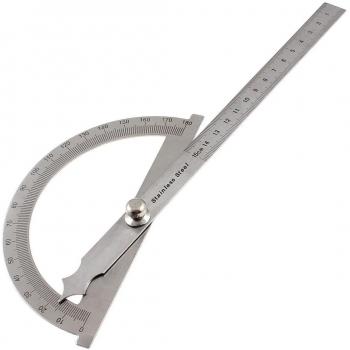 Sourcingmap a13040300ux0071 - 15 Cm Pulido 180 Transportadores Grado / Regla / Herramienta De Medición - Gris
