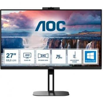 AOC V5 Q27V5CW 27 Quad HD LED IPS Monitor with 2560 x 1440 Resolution, 75Hz Refresh Rate, USB-C Connectivity, and FreeSync Support