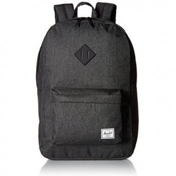 Mochila Herschel Heritage Clásica Unisex Negra con Compartimento para Laptop 47 cm