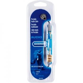 Cable de Audio Portátil 1.0 m 3.5mm Azul Bandridge BAL3301