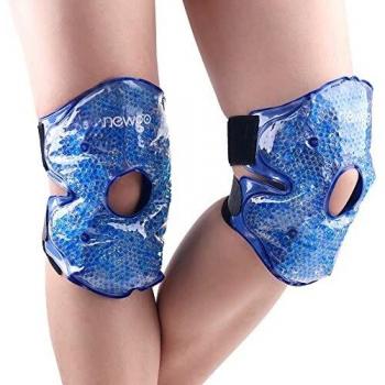 NEWGO®Knee Ice Pack Wrap 2Packs Reusable Hot Cold Gel Ice Pack with Strap for Knee Replacement Surgery, Swelling, Sports Injury, Bursitis, Arthritis, Joint Pain