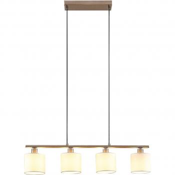 Lámpara colgante Lindby Stannis moderna de tela blanca, 4 luces E14, hecha de metal para salón y comedor