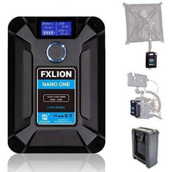 Moman FXLION V-Mount Batería Cargador con D-Tap, USB-C, USB-A, Micro USB Plugs, 310g Super Mini Power Bank para Cámara, Vídeocamara, Luz Led Video, Monitor de Campo y Smartphone