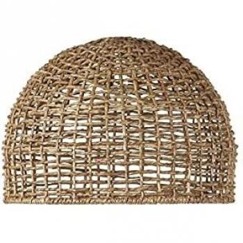 Pantalla de lámpara para interior y exterior, color marrón, natural, PR Home Cebu E27, 46 cm, sin casquillo.