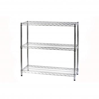 ARCHIMEDE - Sistema por módulos-estantería con Tres estantes, Metal, Cromado, 91 x 36 x 90 cm