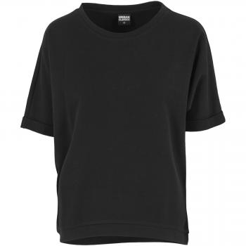 Urban Classics Pullover Short Sleeve Terry Crew - suéter Mujer, Negro