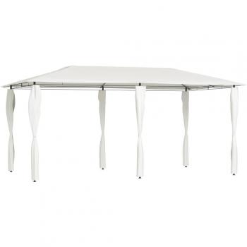 Cenador con cubiertas de postes crema 2,98x5,3x2,59 m 160 g/m²