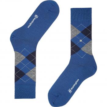 Burlington Edinburgh Virgin Wool Argyle Socks for Men (Navy/Black, Size 11-14)