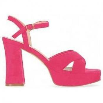 Chika10 Sandalias Jolie 04 para Mujer Rosa con Plataforma y Altura de Tacón de 11cm con Cierre de Hebilla