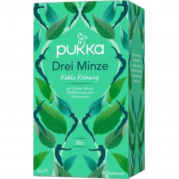 Pukka Three Mint Organic Herbal Tea, 20 Pieces