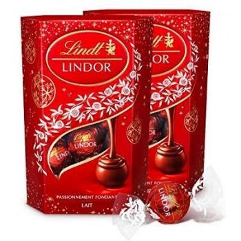 Lindt Lindor Bombones de Chocolate con Leche - Aprox. 16 bombones, 200 g, pack de 2
